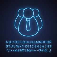 Top manager neon light icon