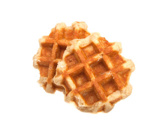 belgium waffle isolated on the white background