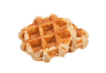 belgium waffle isolated on the white background