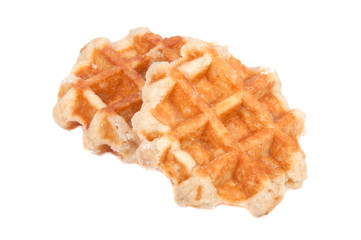 belgium waffle isolated on the white background