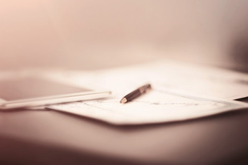 Tablet computer and financial charts. Accounting