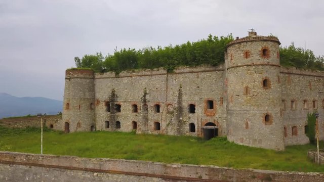 drone shots of a fortification in italy