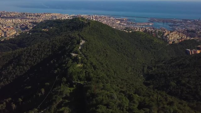 drone shot of the city in italy