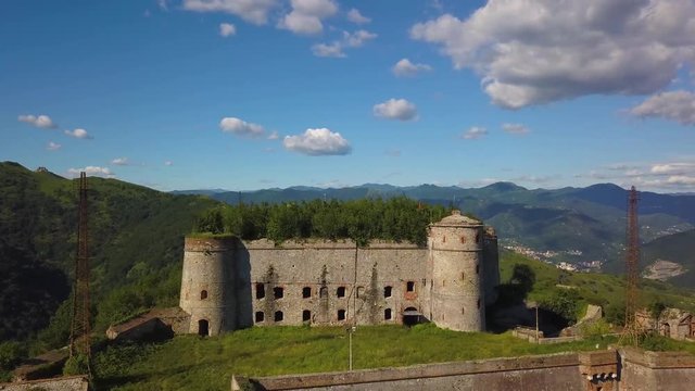 drone shots of a fortification in italy