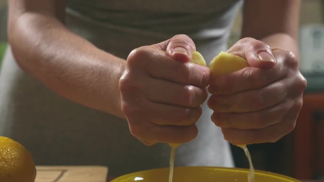 soda slaked in lemon juice. close-up 4k, dolly shot