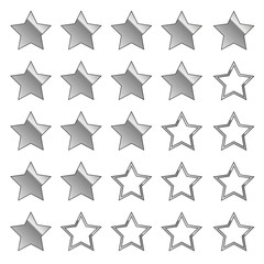 silver rating stars feedback set