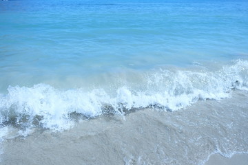 Wave breaking on pristine beach