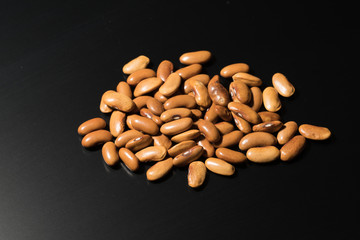 bean seeds  on black