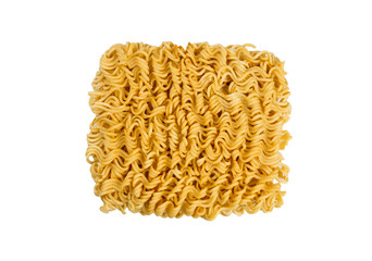 instant noodles on white background