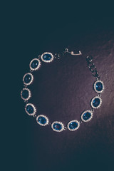 Silver bracelet with tanzanite