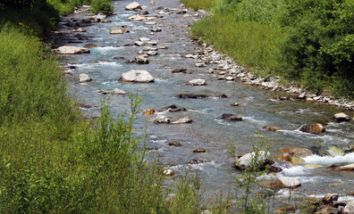 Mountain creek with stones