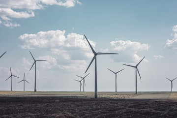 wind turbine for alternative electricity. renewable electric farm with sustainable  eco-friendly...