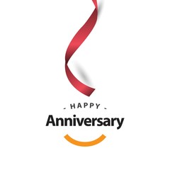 Happy Anniversary Vector Template Design Illustration