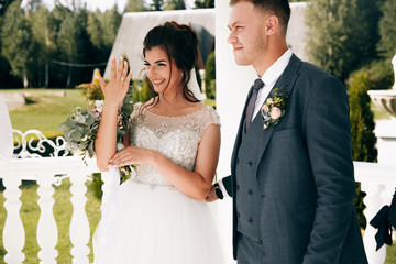 Wedding ceremony.The bride and groom