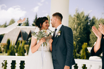 Wedding ceremony.The bride and groom