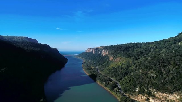 Drone skyview of Port Saint John's, South Africa.