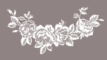 lace floral garland - obrazy, fototapety, plakaty