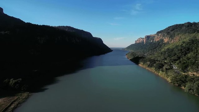 Drone skyview of Port Saint John's, South Africa, cars, shoot with Phantom 4 pro in Jun 2018 FULL HD 1080 aerial footages