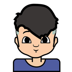 portrait icon, boy face. on white background, vector