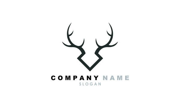 deer head antler luxury logo