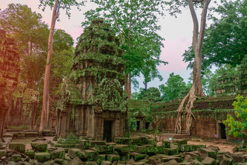 Angkor Wat in Phnom Penh - Siem Reap, Cambodia ,before dawn in the morning, It is the largest castle and religious place in the world.UNESCO is a World Heritage Site.