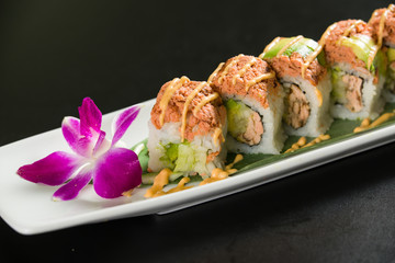 Sushi on a white plate