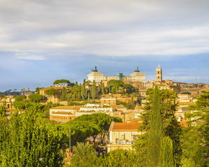 Fototapeta na wymiar Rome Aerial View from Aventino Hill
