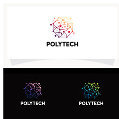 Polygon Tech Logo Design Template