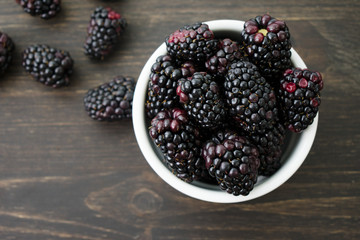 Small bowl of blackberries