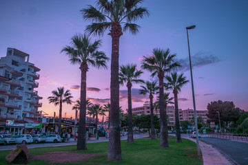 Obraz premium Ulica Zachód słońca