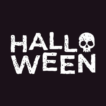 Happy Halloween logo. Vector lettering with decor element for print, banners or posters.