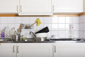 Dirty dishes at home