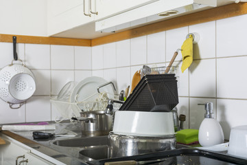 Dirty dishes at home