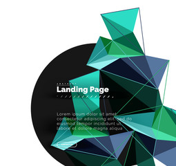 Polygonal geometric design, abstract shape made of triangles, trendy background