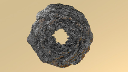 three-dimensional bumpy model of the torus. 3D rendering