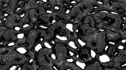 BLACK ABSTRACT THREE-DIMENSIONAL BACKGROUND. Glossary hole surface. 3d RENDERING