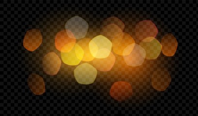 Bokeh and light isolated on transparent background. Vector illustration