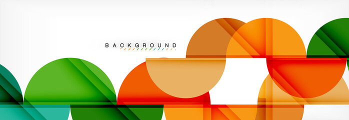 Modern geometrical abstract background - circles. Business or technology presentation design template, brochure or flyer pattern, or geometric web banner
