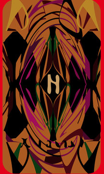 Tarot cards - back design. Rune Hagalaz
