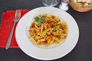 pâtes aux crevettes