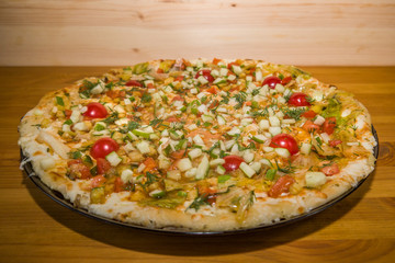 Very tasty fresh pizza from the pizzeria. Various fillings