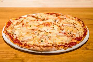 Very tasty fresh pizza from the pizzeria. Various fillings