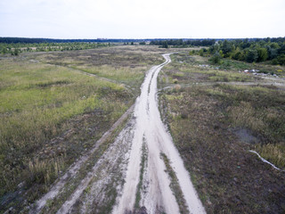 Fototapeta premium country road, view from above