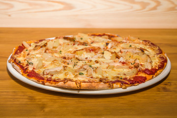 Very tasty fresh pizza from the pizzeria. Various fillings