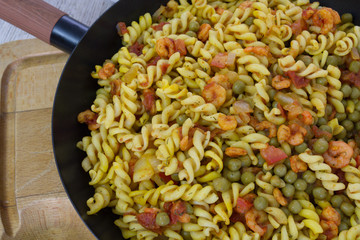 pâtes aux crevettes