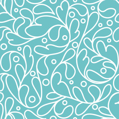 Fototapeta na wymiar Turquoise vector leaf seamless pattern. Ornament. Vintage. Paisley elements. Traditional, Arabic, Turkish, Indian motifs. Great for fabric and textile, wallpaper, packaging or any desired idea