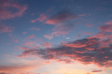Naklejka na ściany i meble Sunset sky and clouds pastel pink color beautiful in the nature background