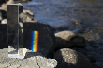 Prism casting a rainbow 