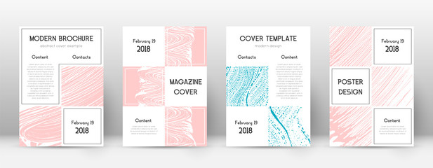 Cover page design template. Business brochure layout. Bizarre trendy abstract cover page. Pink and b