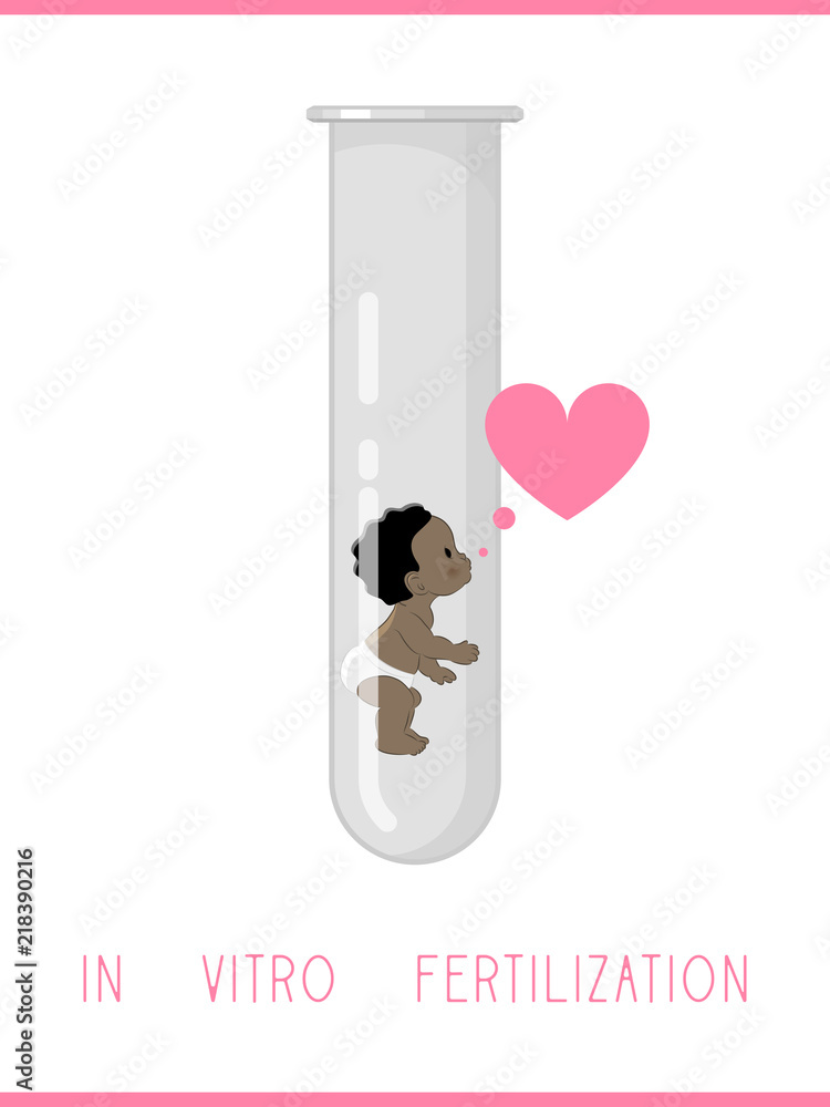 Wall mural in vitro fertilization. reproductive technology. newborn baby. ivf concept vector illustration. baby